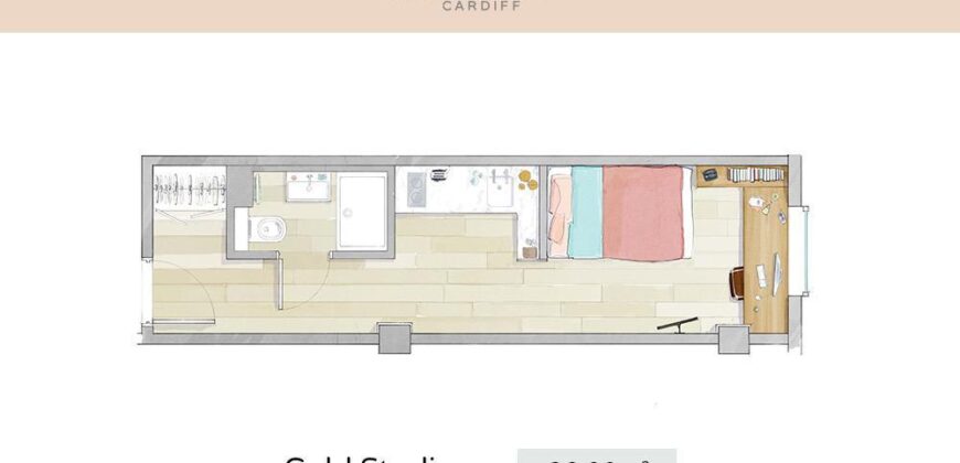 Student studio for rent in Cardiff